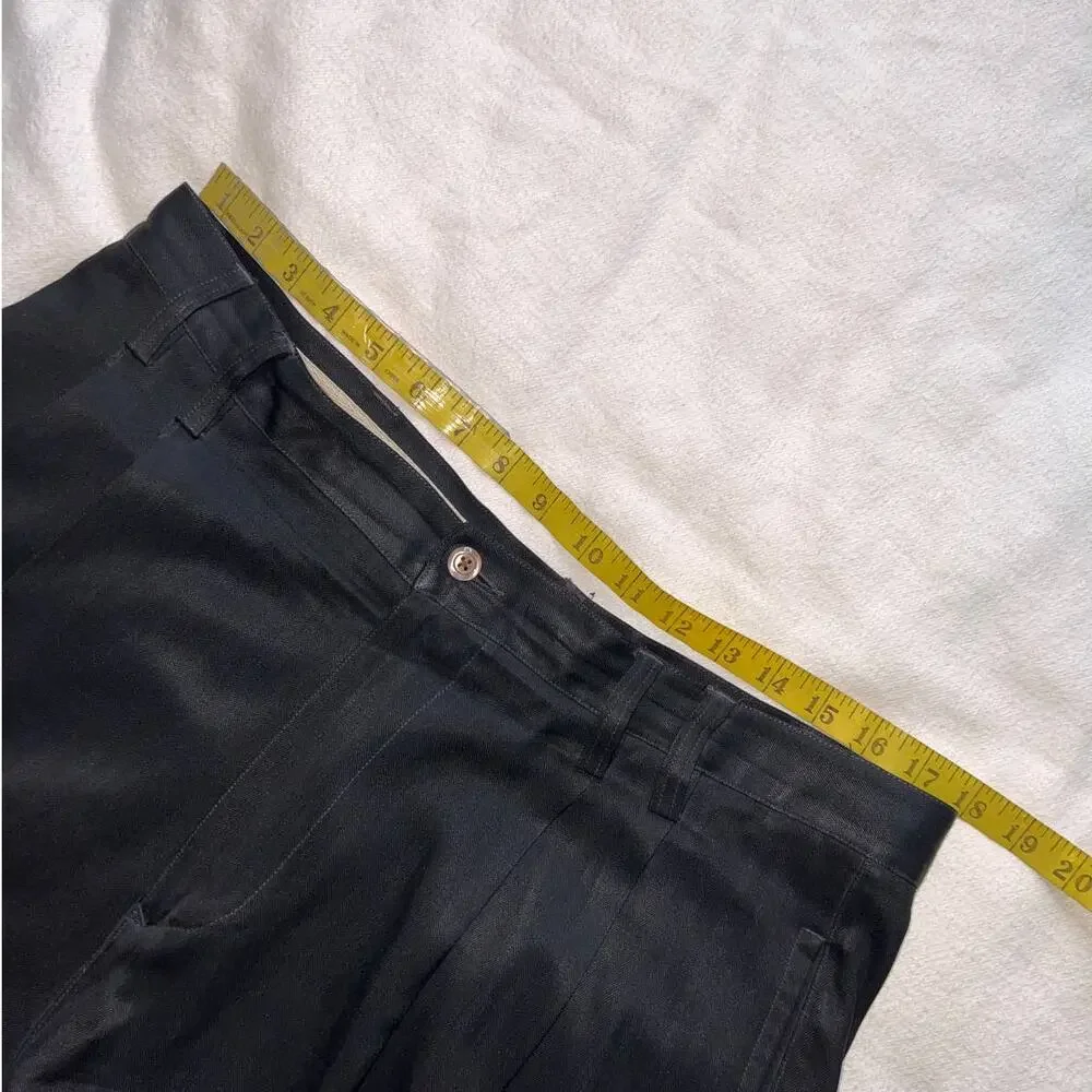 Vintage Tommy Bahama Black Double Pleated Silk Dress Pants- 35
